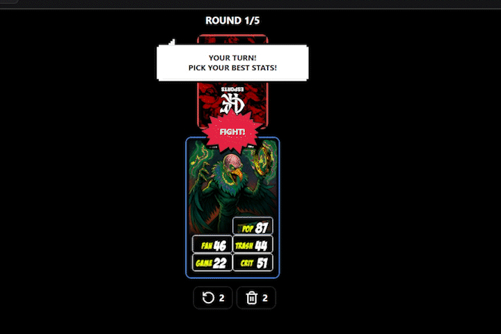 A GIF about the gameplay of FlaRubus collecting cards.