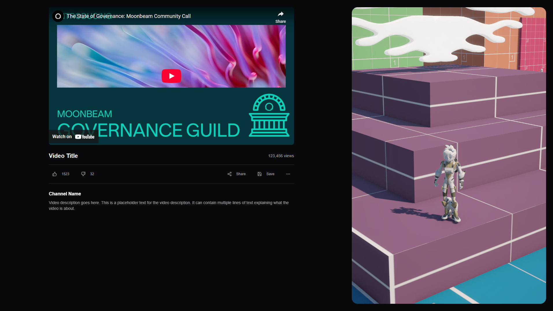 A picture of the Youtube running with the prototype.