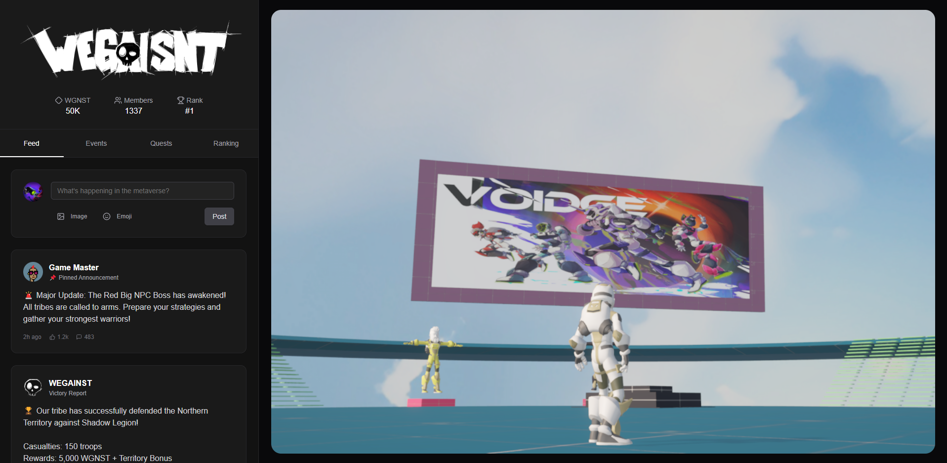 A picture inside a entrance of the metaverse.