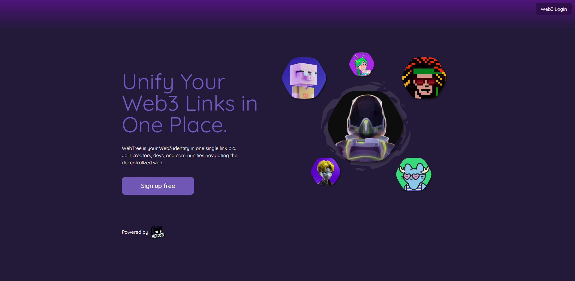 Home Screen of Webtree