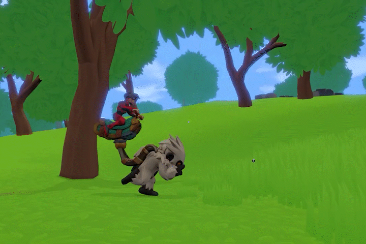 A GIF about the gameplay of Wegainst riding a monster.